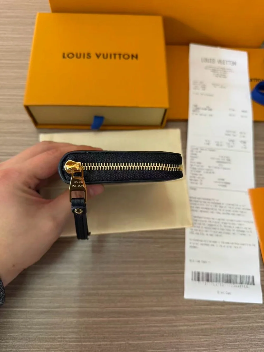 Louis Vuitton Black Embossed Monogram Zip Wallet